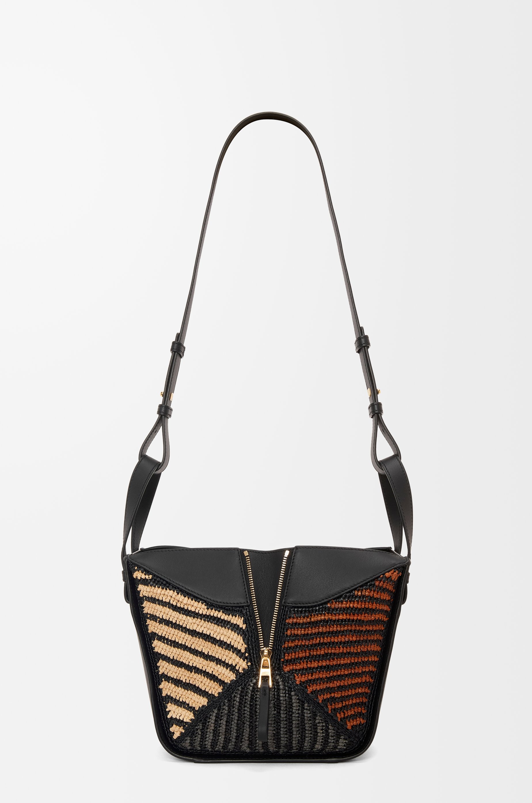 Compact Hammock bag in raffia and calfskin - 7