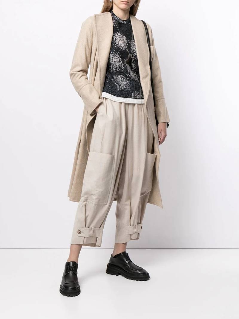 Y's asymmetric front wool coat outlook