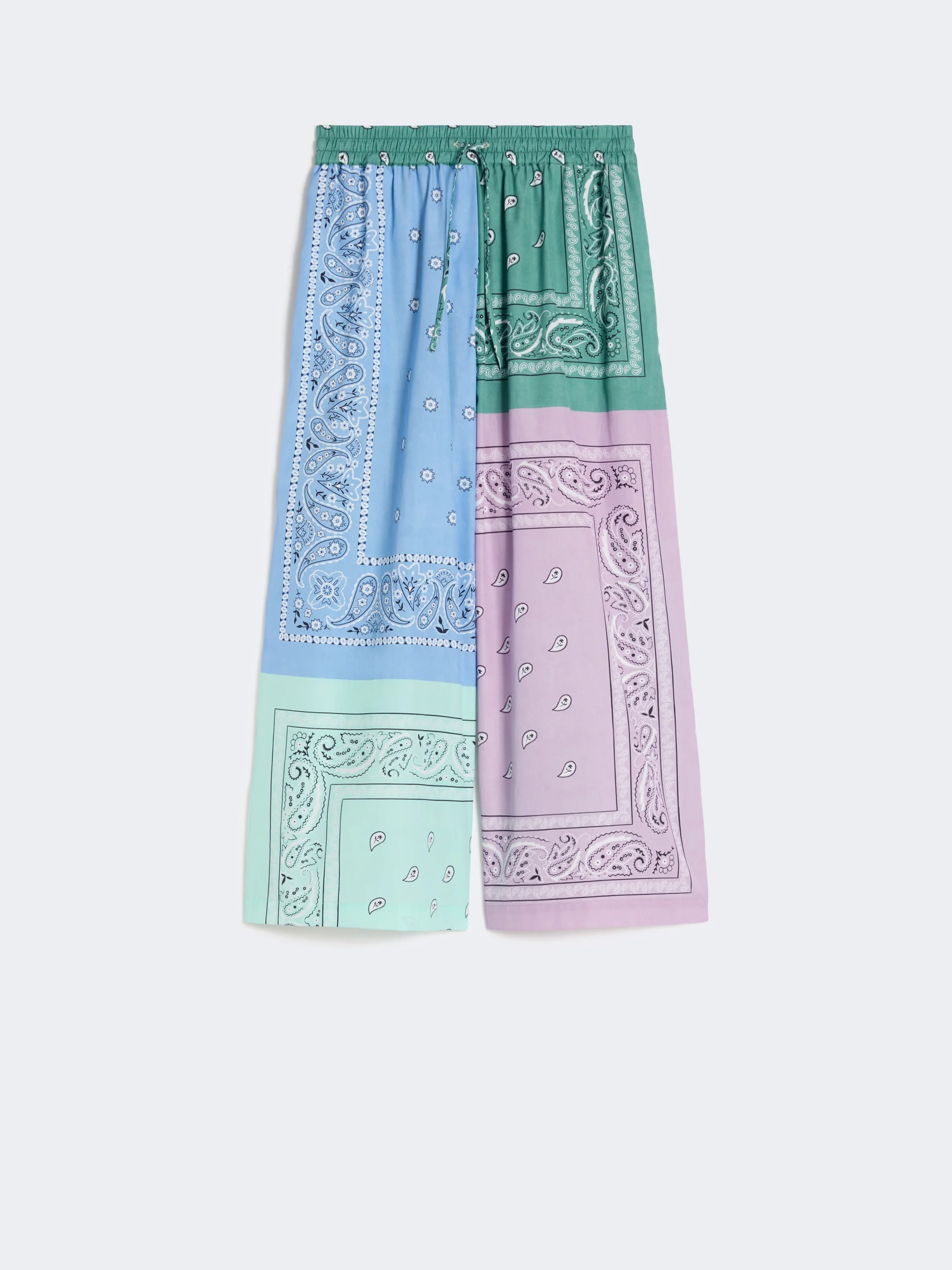 Printed cotton poplin trousers - MULTICOLOUR - 1