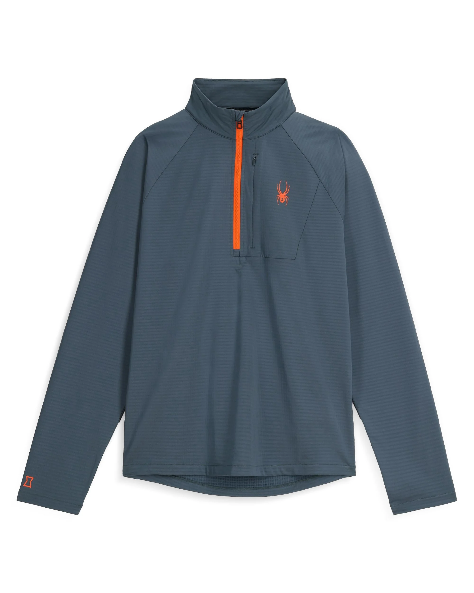 Mens Gridweb Half Zip Jacket - Slate Blue - 1