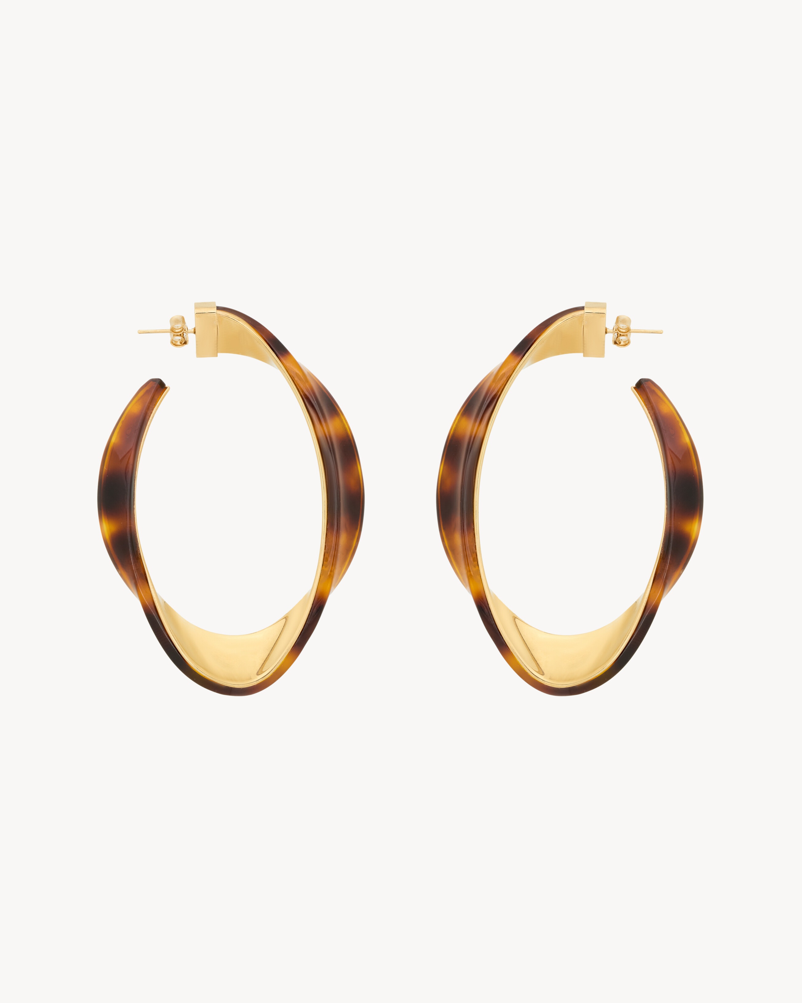 TWISTED TORTOISESHELL HOOP EARRINGS IN RESIN - 2
