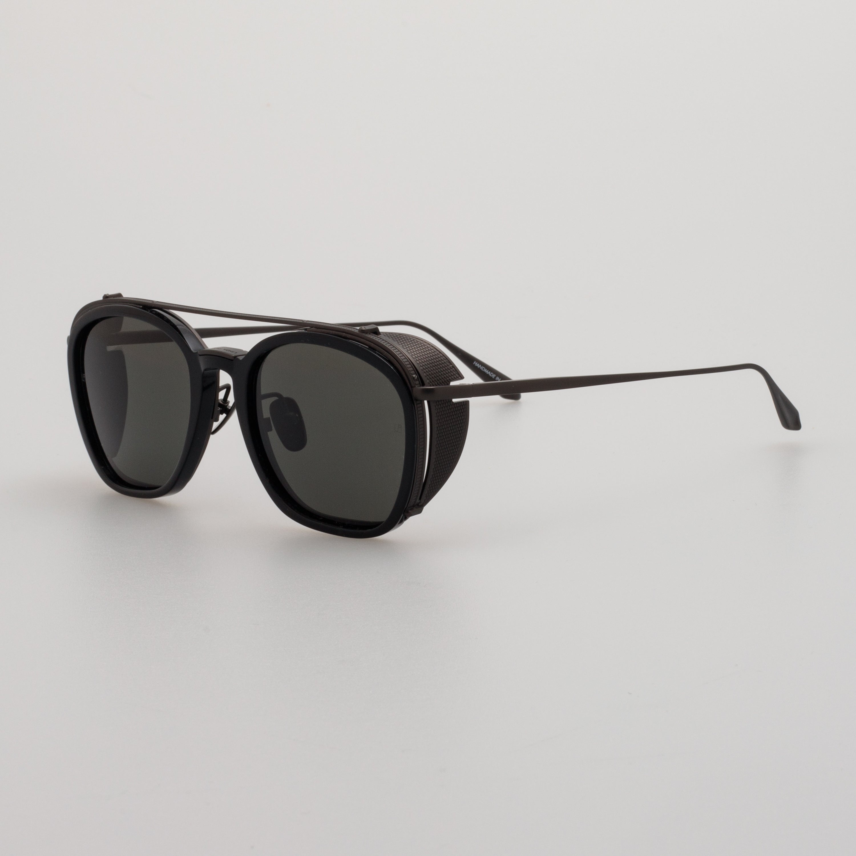 Aston Square Sunglasses in Black and Matt Nickel - 2
