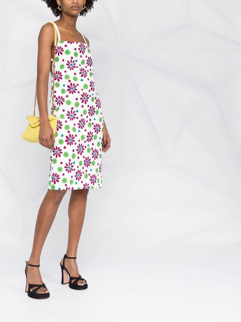 floral-print knee-length dress - 2