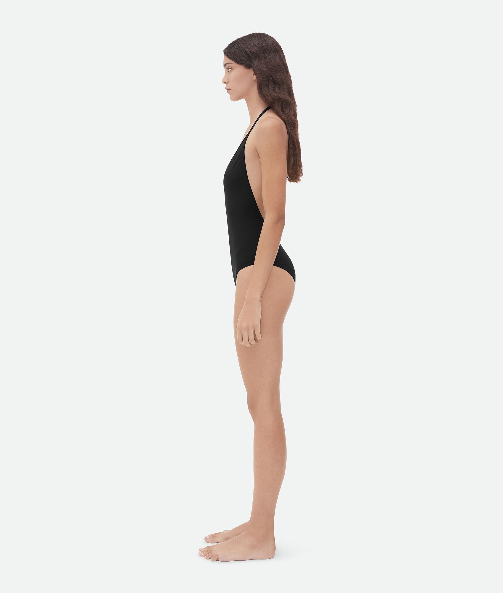 Stretch Nylon Halter Neck Swimsuit - 2