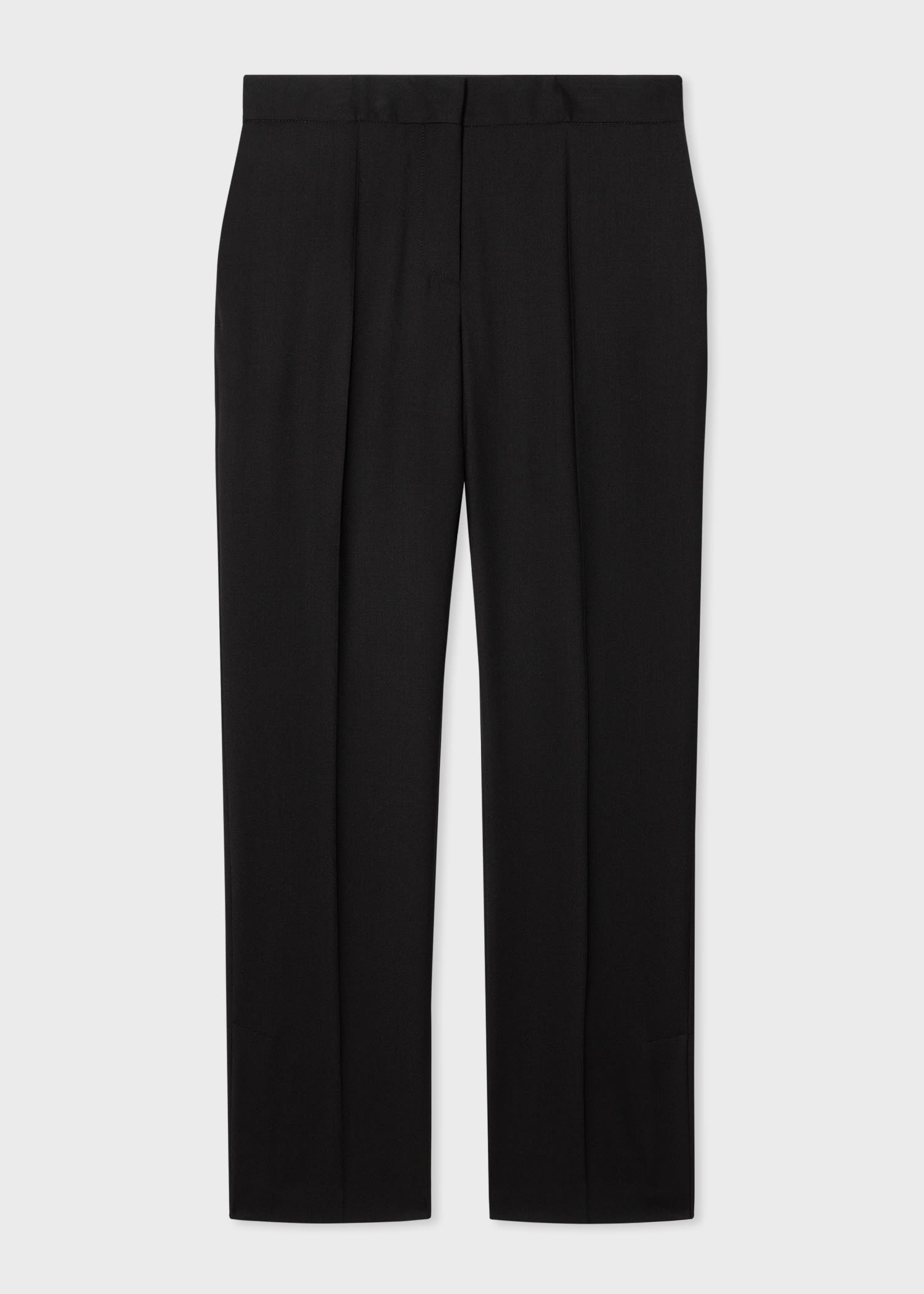 Black Wool Kick Flare Trousers - 1