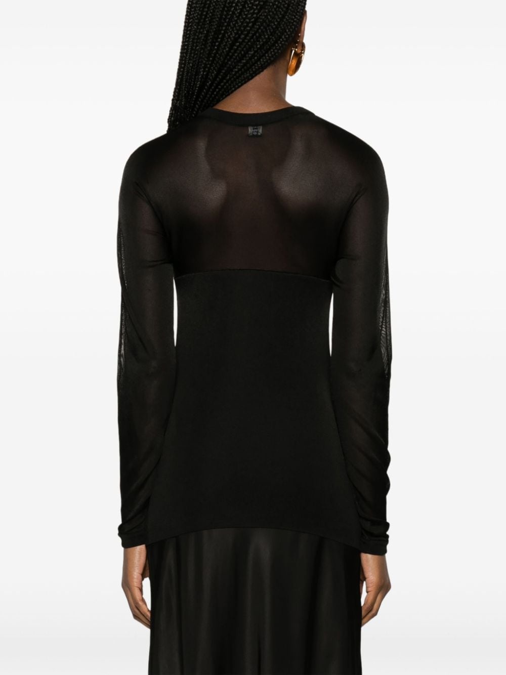 semi-sheer panelled top - 4