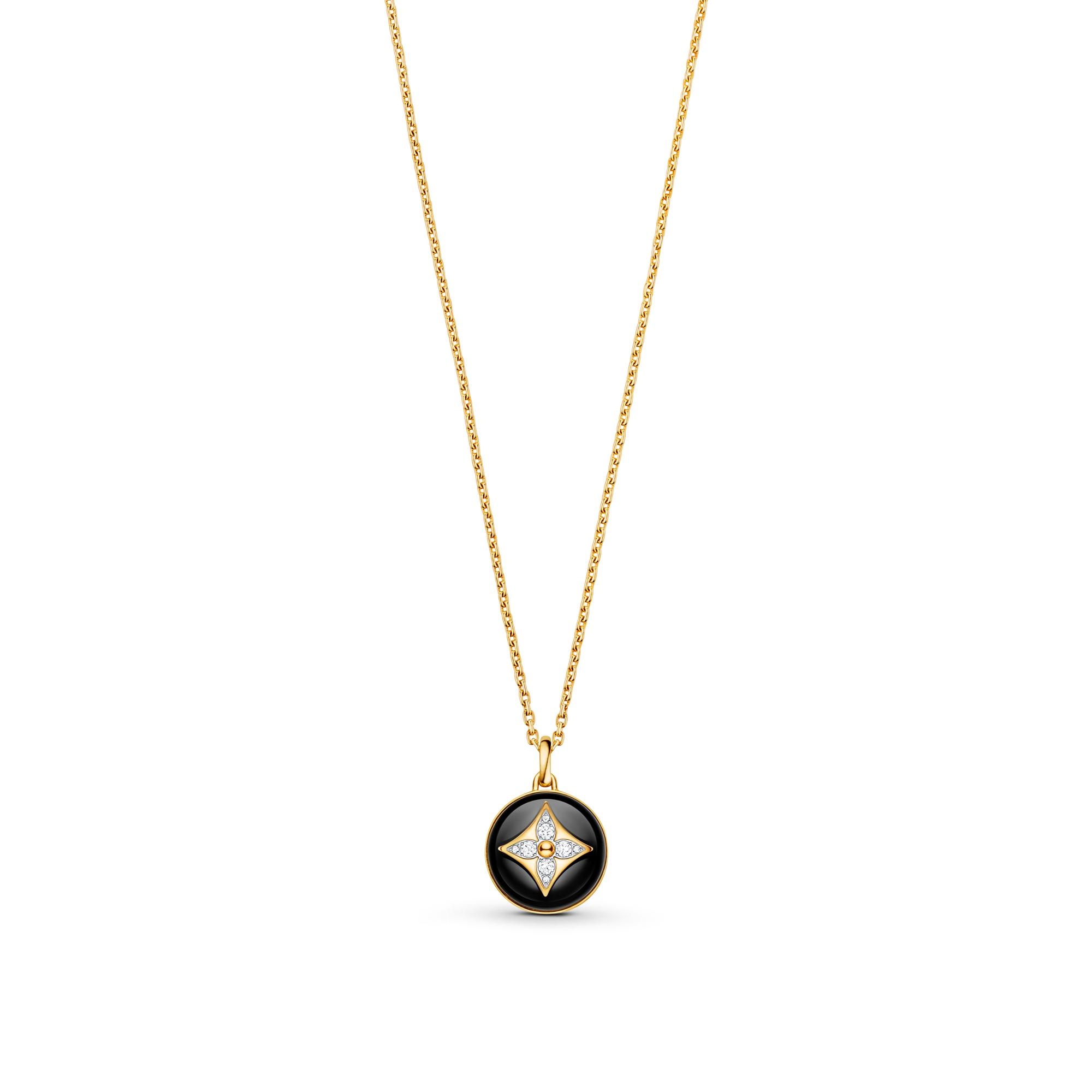 B Blossom Medallion, Yellow Gold, White Gold, Onyx And Diamonds - 1