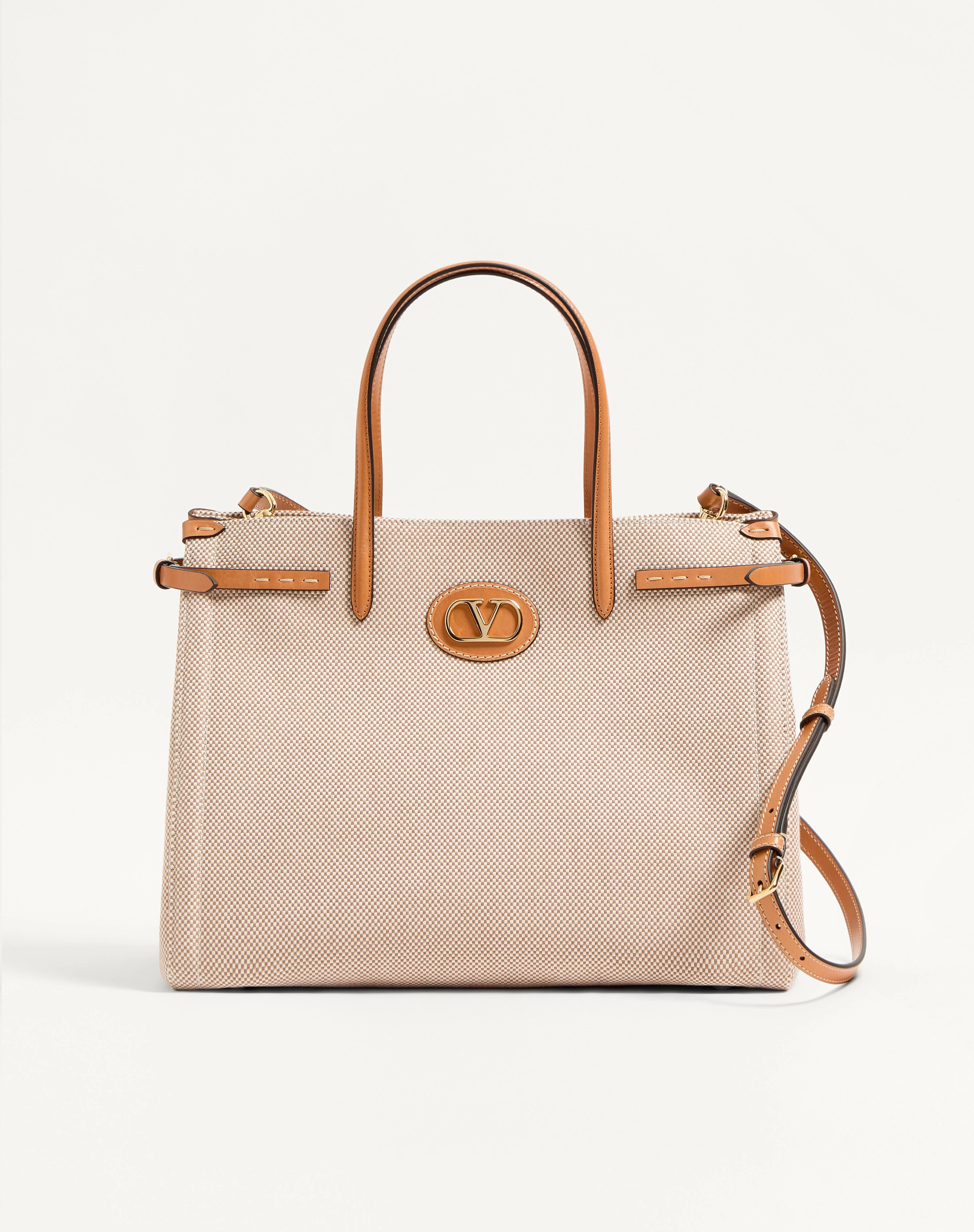 VALENTINO GARAVANI ANTIBES MEDIUM CANVAS SHOPPING BAG - 1