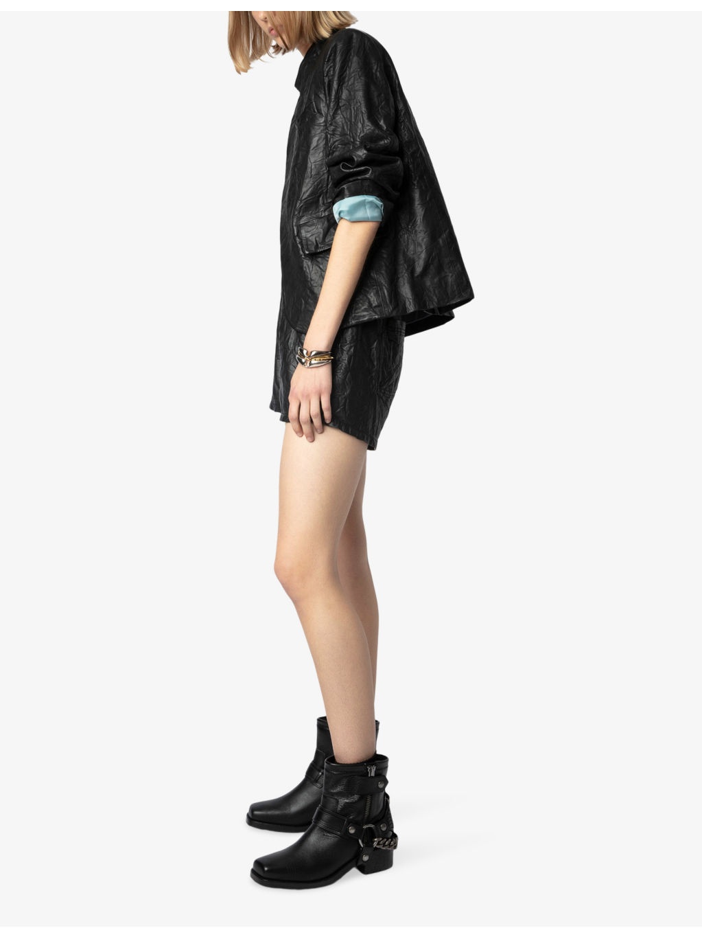 Igata chain-embellished leather ankle boots - 5