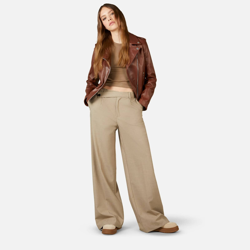 HOGAN Leather Jacket Brown outlook