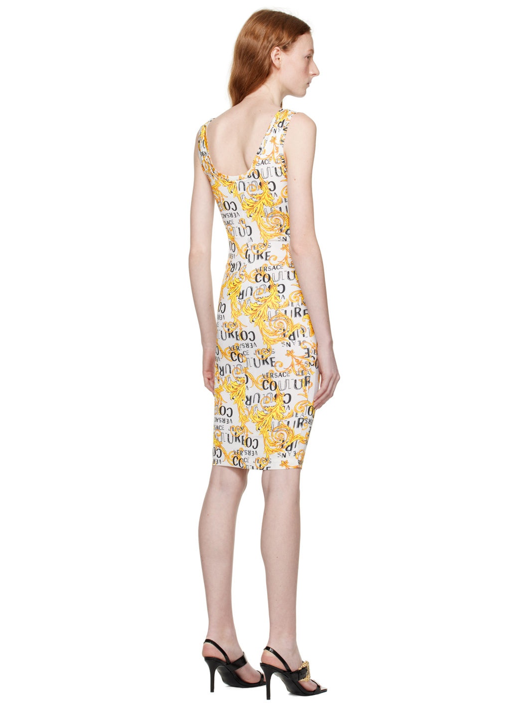 White Graphic Midi Dress - 3