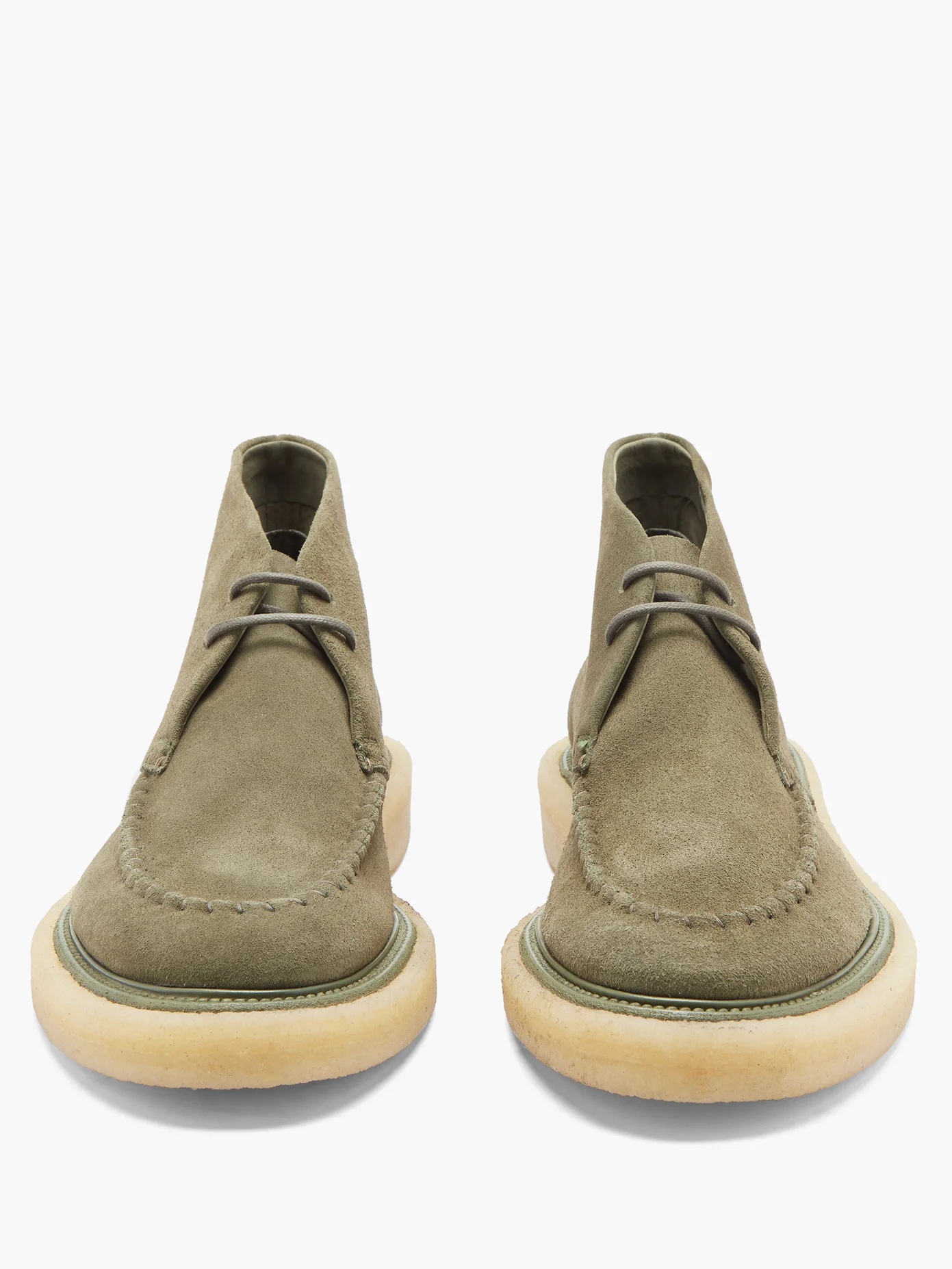 Blanket-stitch suede desert boots - 5