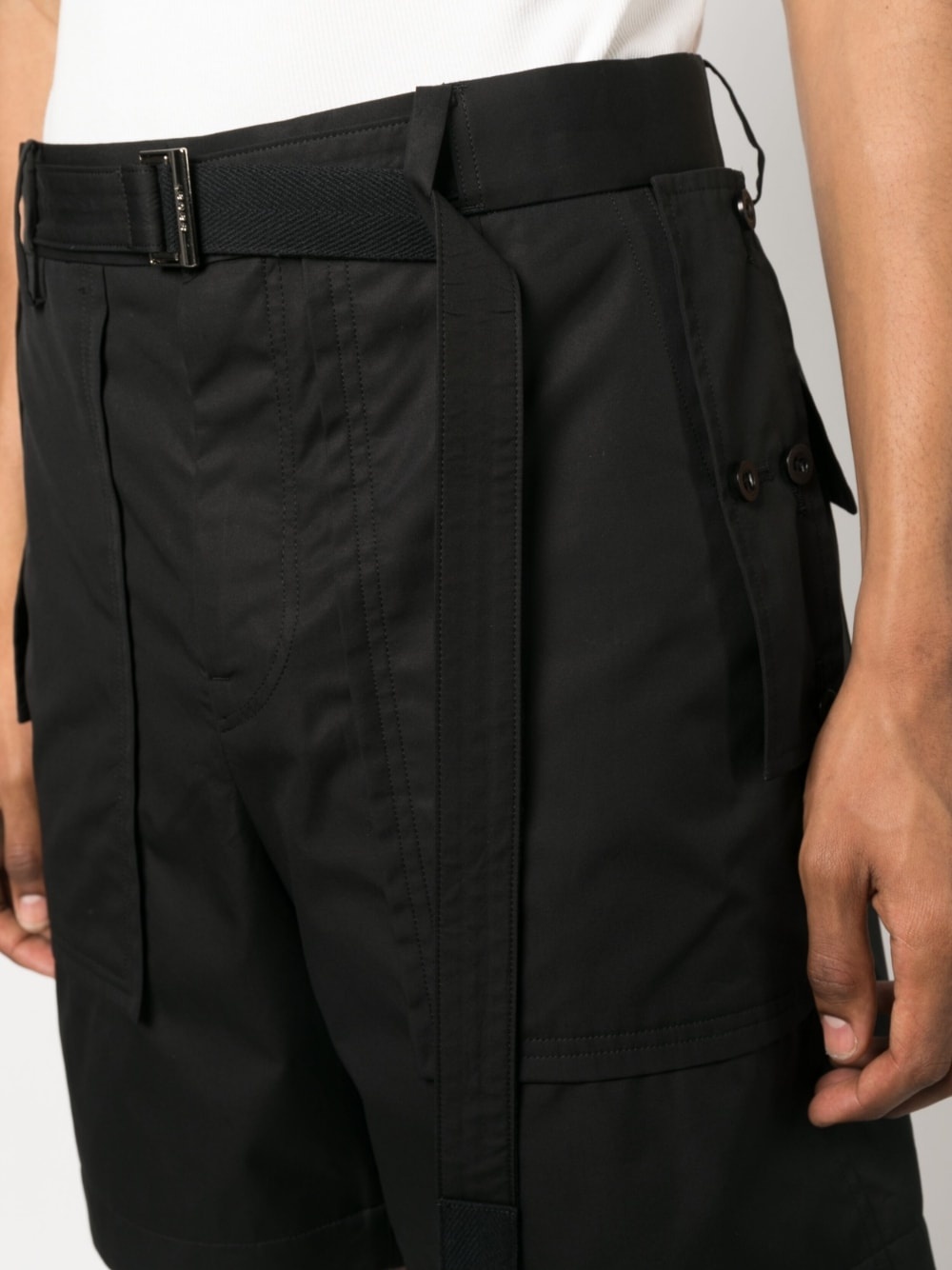 drop-crotch cotton shorts - 5