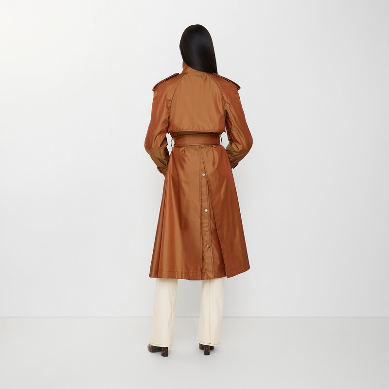 Long Nylon Blend Hooded Trench Coat 5