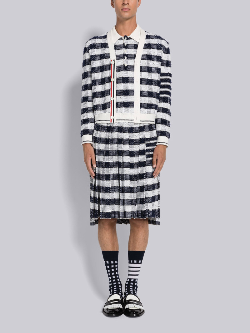 Gingham Inlay Jacquard 4-Bar Short Sleeve Polo 4