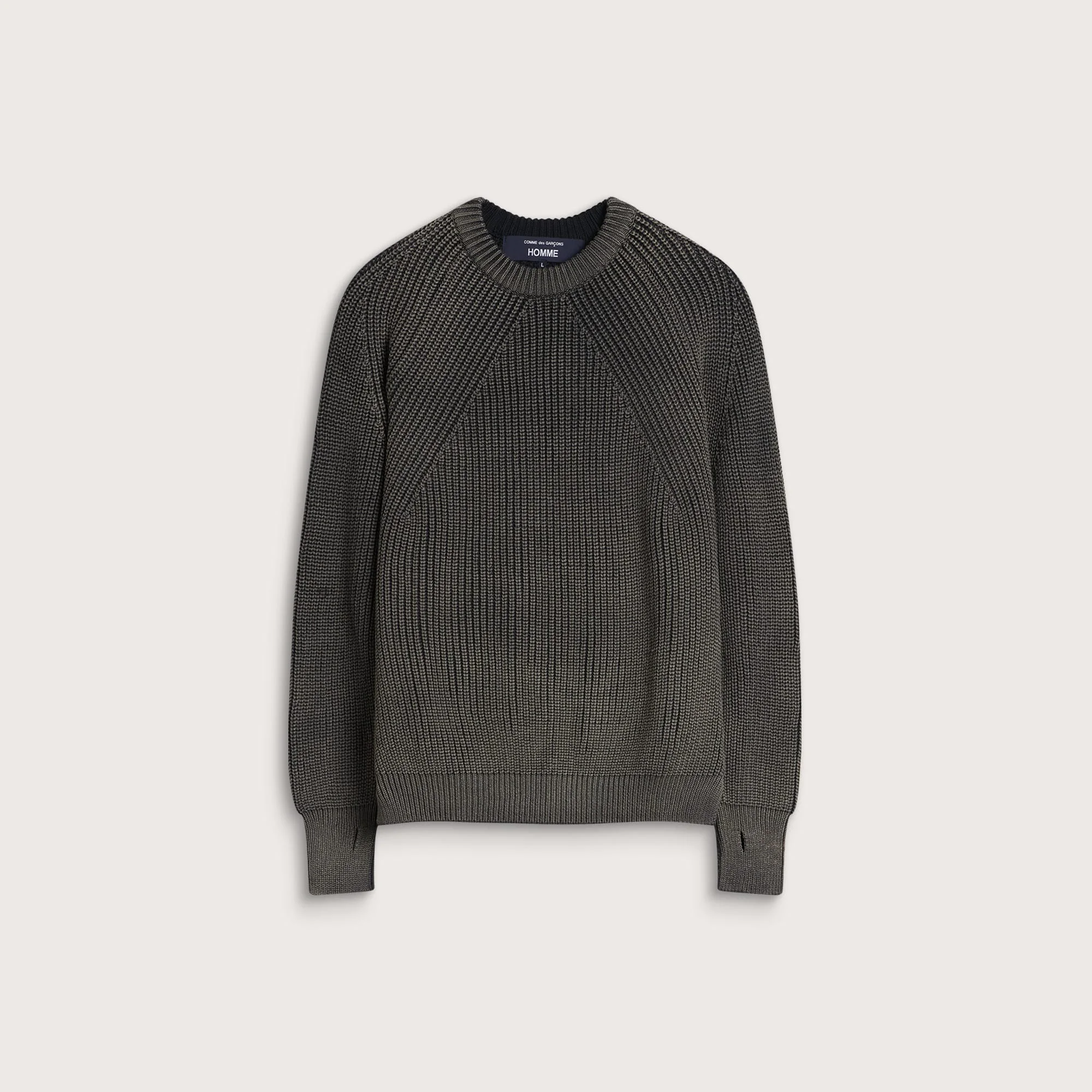 Comme des Garçons Homme Bleach Treated Ribbed Jumper - 1