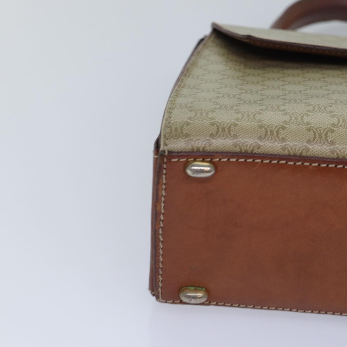 CELINE Macadam Canvas Hand Bag Pvc Leather Beige - 14