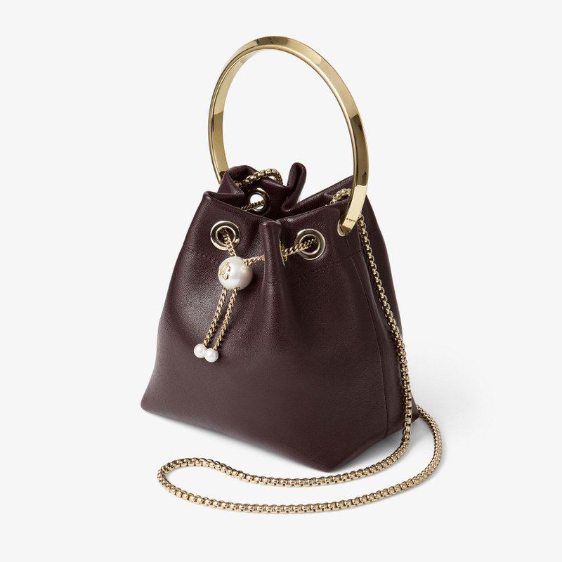 JIMMY CHOO Bon Bon
Deep Merlot Biker Leather Bag With Pearl Closure outlook