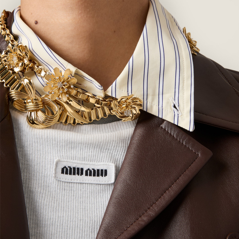 Metal and leather necklace 4