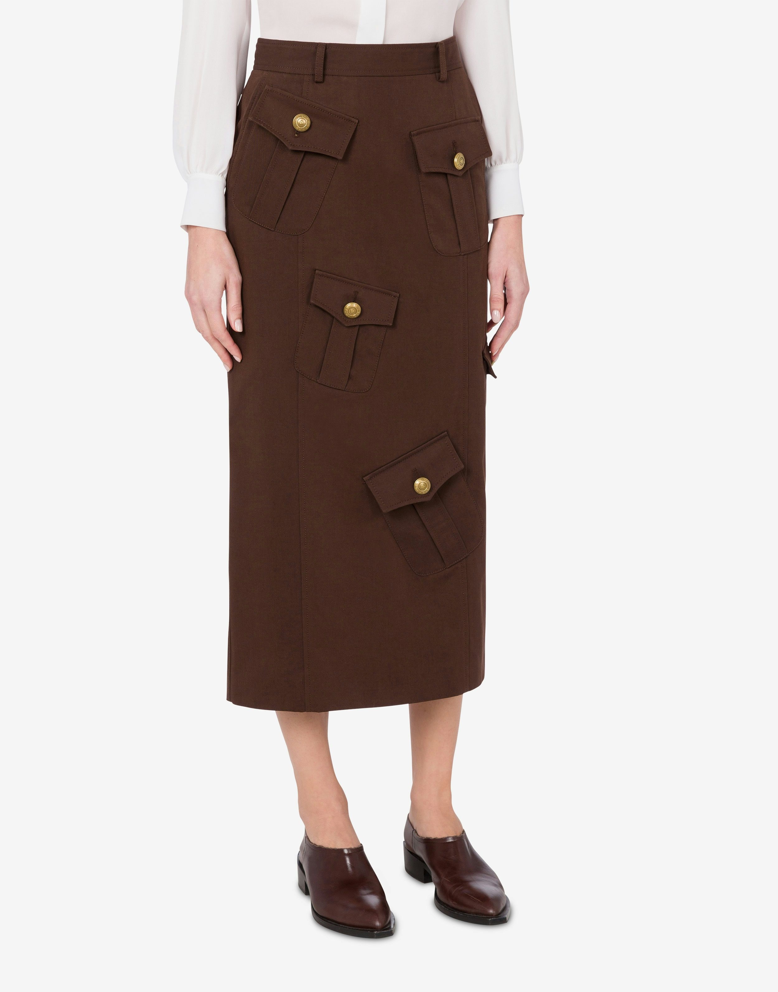 SKIRT IN GABARDINE MILITARY TWIST - 2