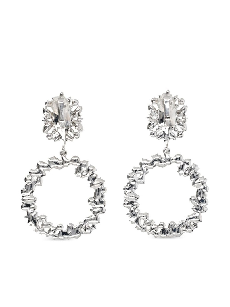 self-portrait crystal-embellished hoop earrings outlook