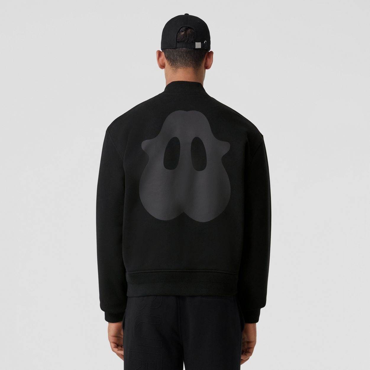 Monster Graphic Cotton Oversized Bomber Jacket - 4