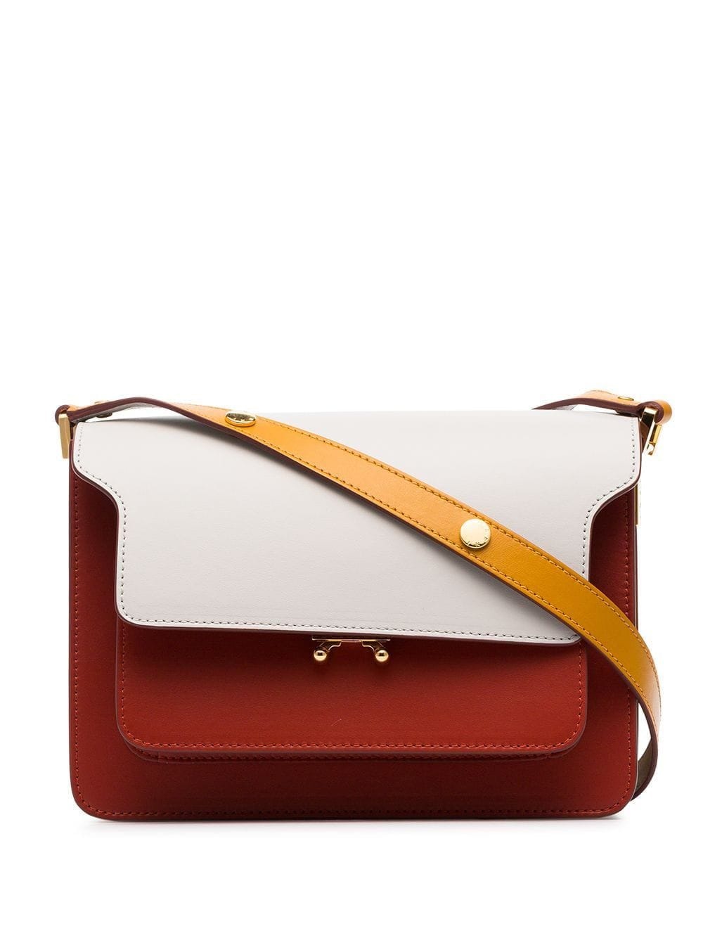 white, yellow and red trunk small leather shoulder bag - 1