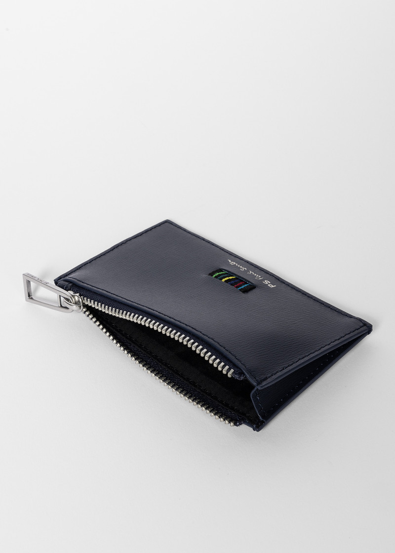 Navy 'Sports Stripe' Zip Card Holder 3