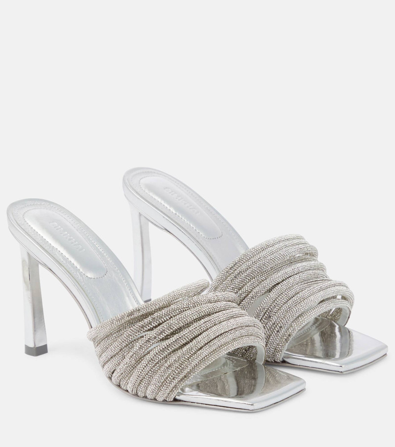 Lena crystal-embellished mules 1
