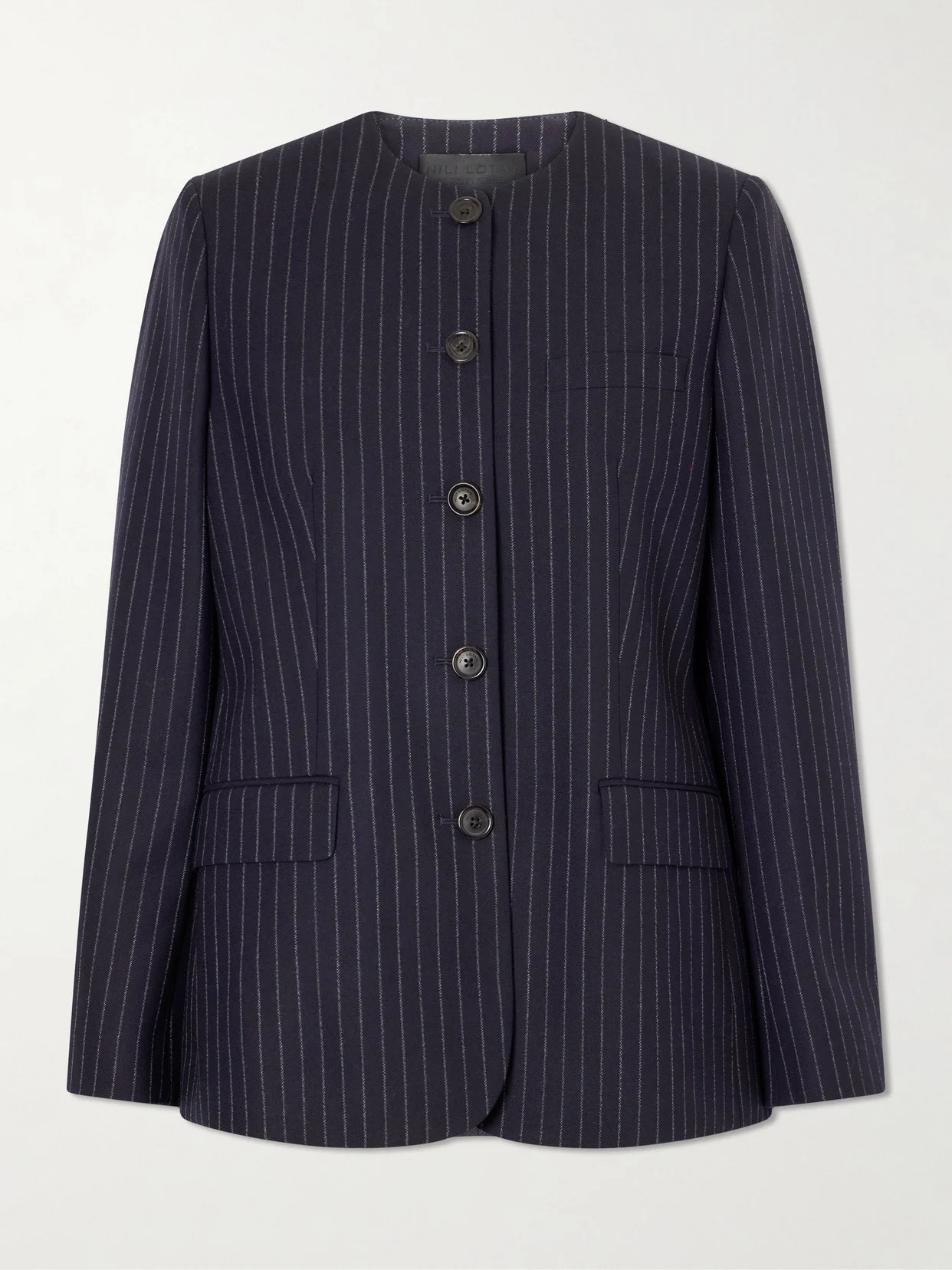 Gertrude Pinstripe Wool-twill Jacket - 1