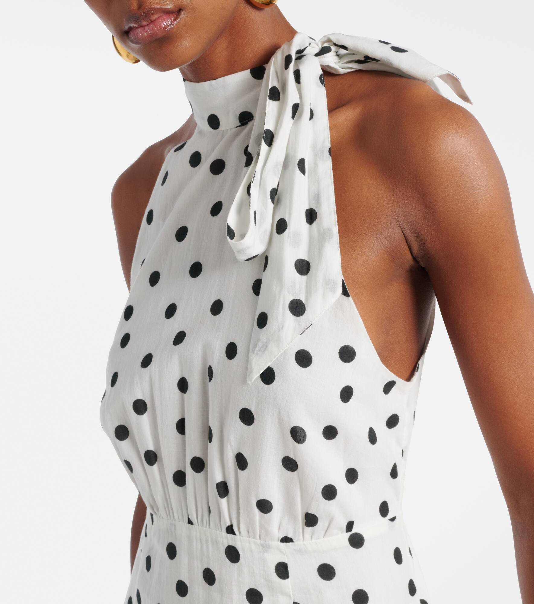 Polka-dot cotton maxi dress - 4
