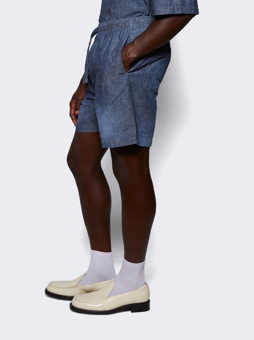 Cotton Shorts Washed Blue - 3
