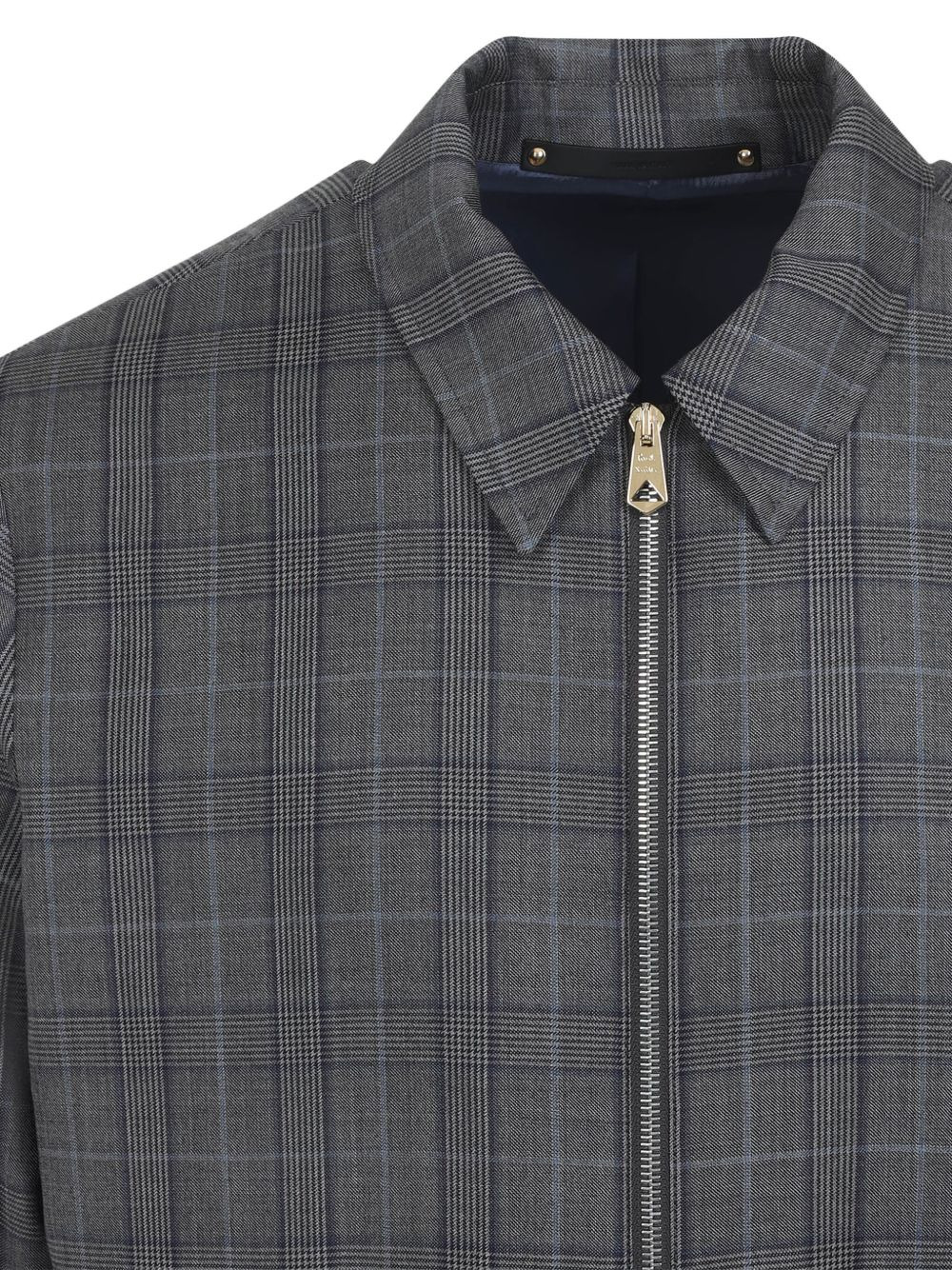 checked zip-front jacket - 3