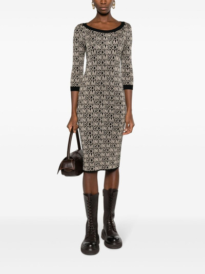 Moschino logo-jacquard knitted midi dress outlook