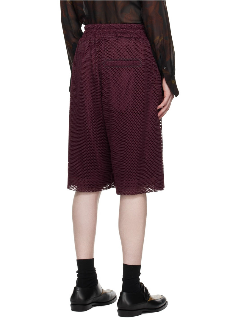 Burgundy Paneled Shorts 3