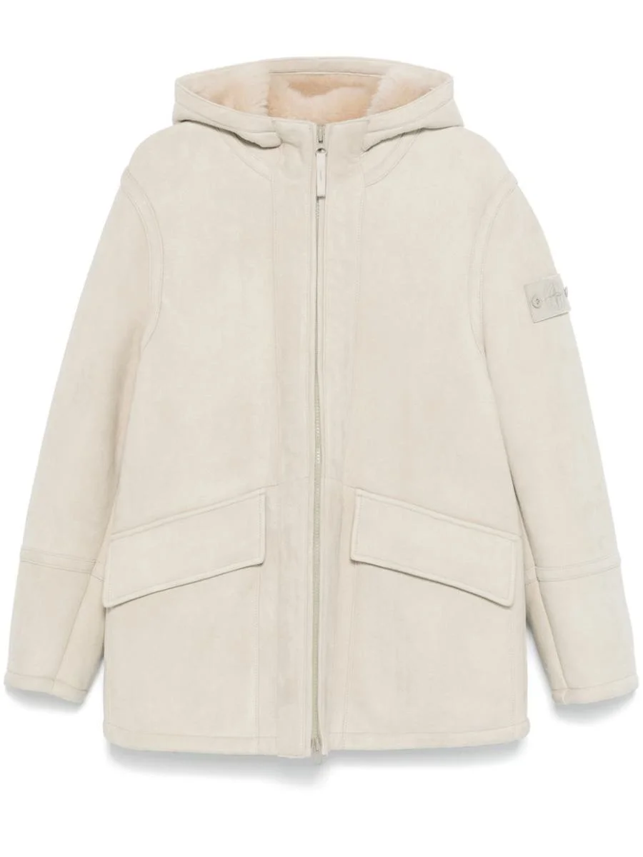 Stone Island Suede Jacket With Hood - 1
