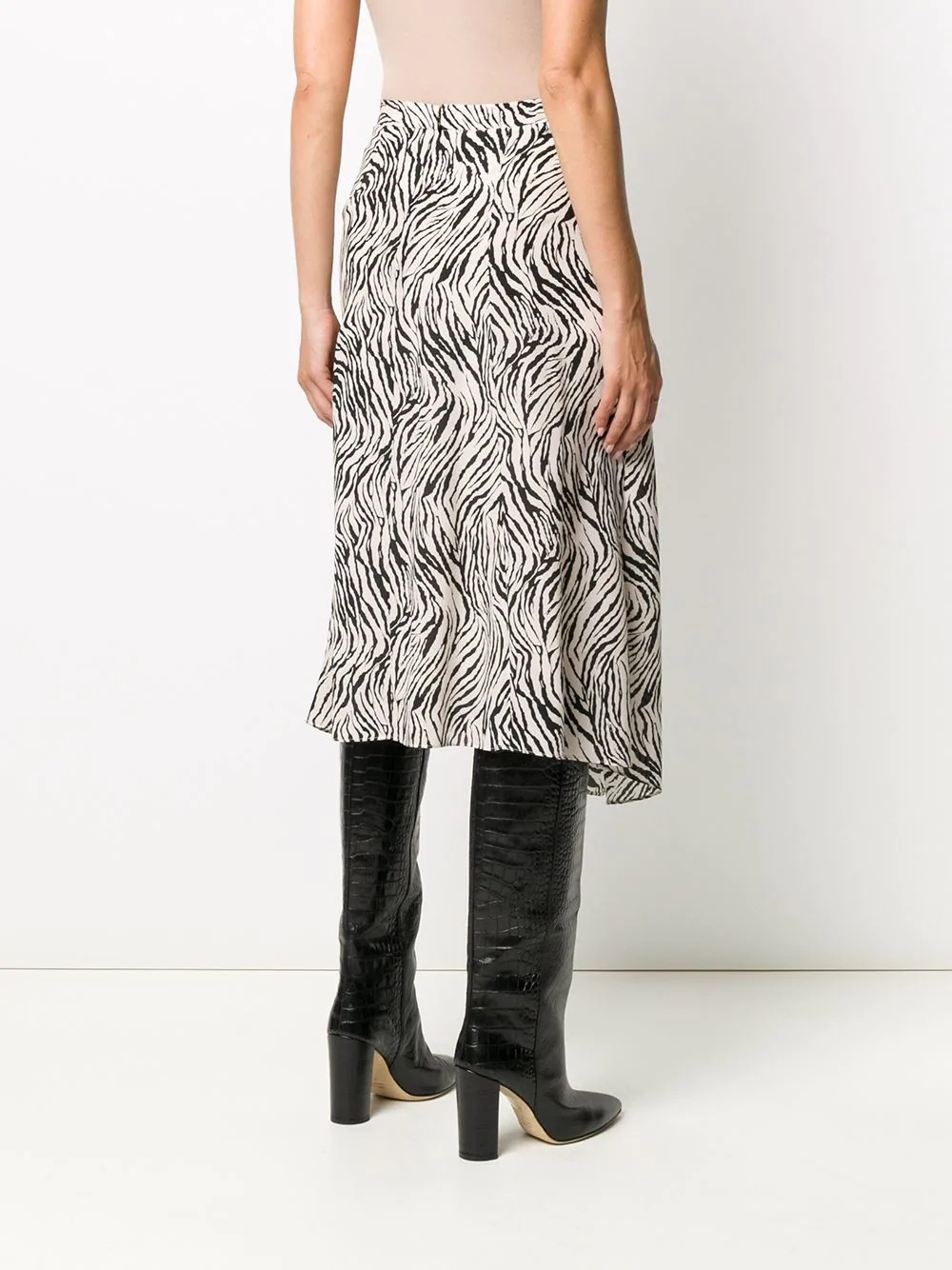 zebra-print asymmetric skirt - 4