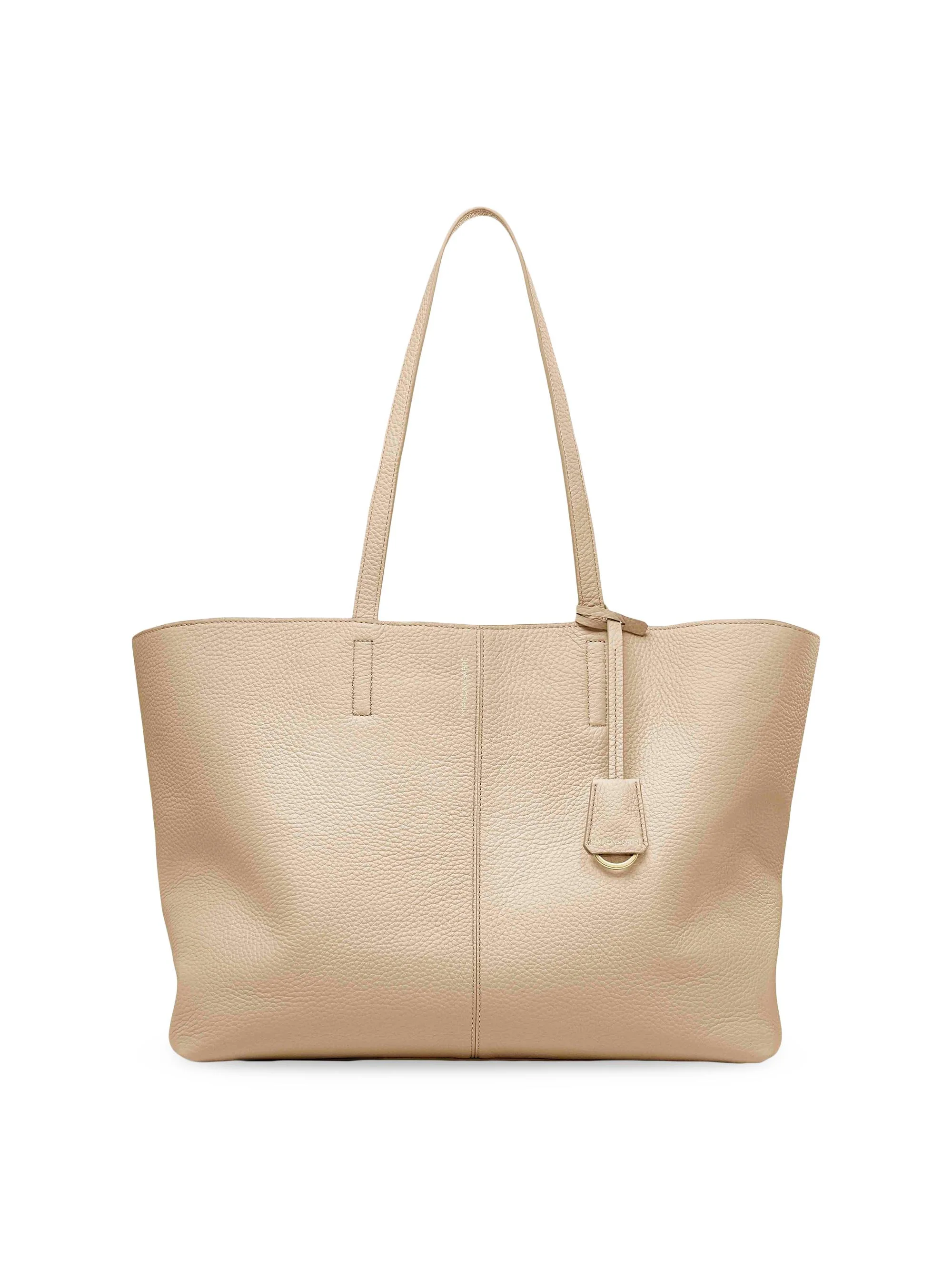 Women's Large Leather Zipped Soft Tote Bag - Saharan - 1