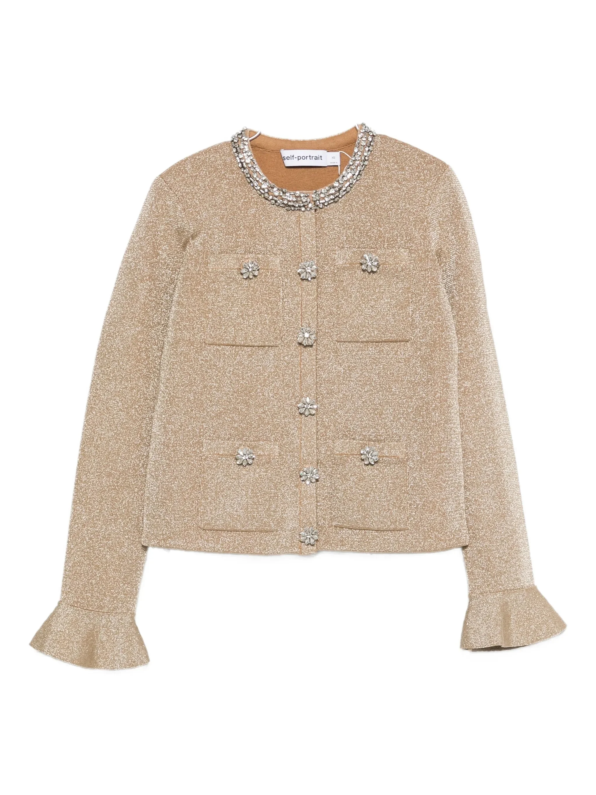 Self-portrait Embellished Ruffled Knitwear - 1