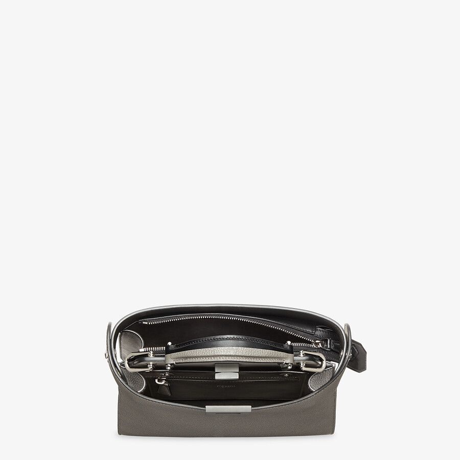 Gray and black leather bag - 5