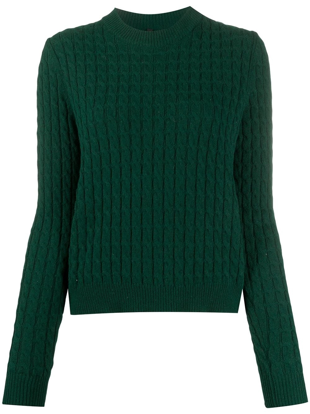 cable knit round-neck jumper - 1