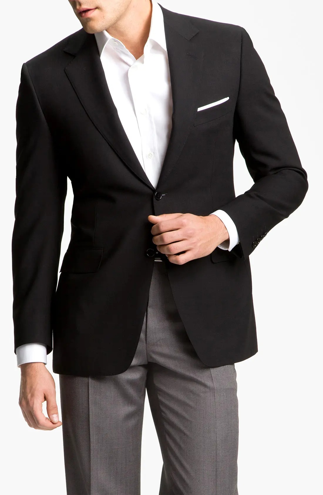 Classic Fit Solid Wool Blazer - 1