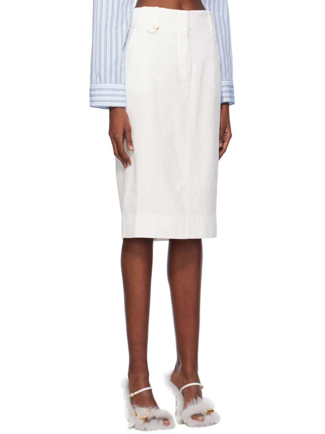 White Les Sculptures 'La jupe midi Bari' Midi Skirt - 2