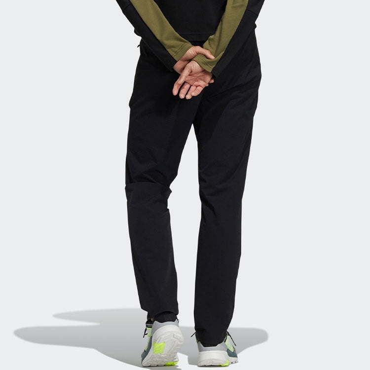 Men's adidas Lacing Elastic Waistband Slim Fit Sports Pants/Trousers/Joggers Black H13798 - 3