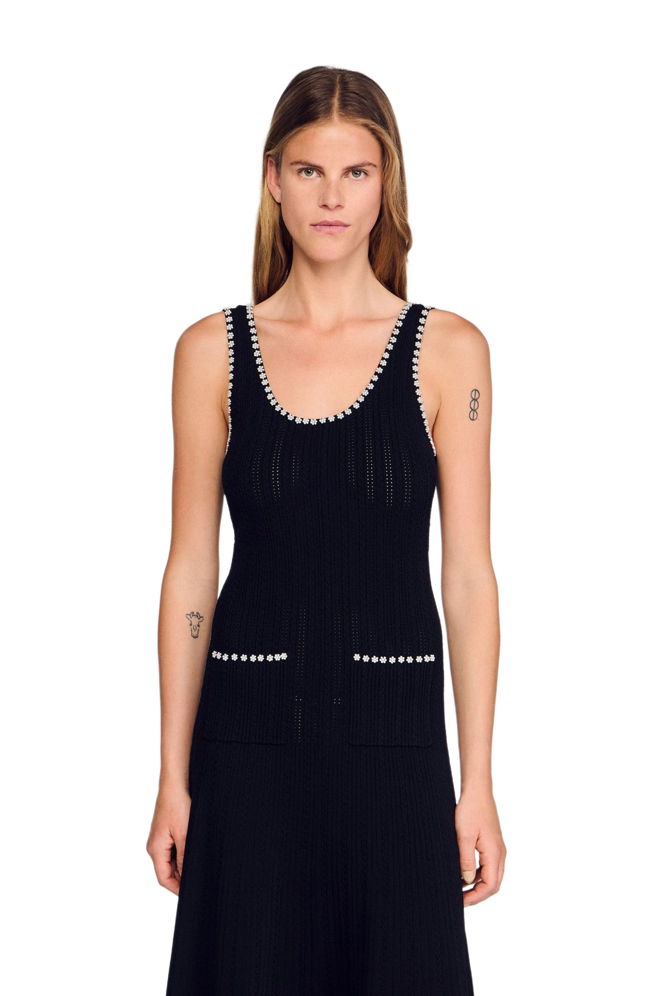 SANDRO Beaded dress in Black at Nordstrom - 4