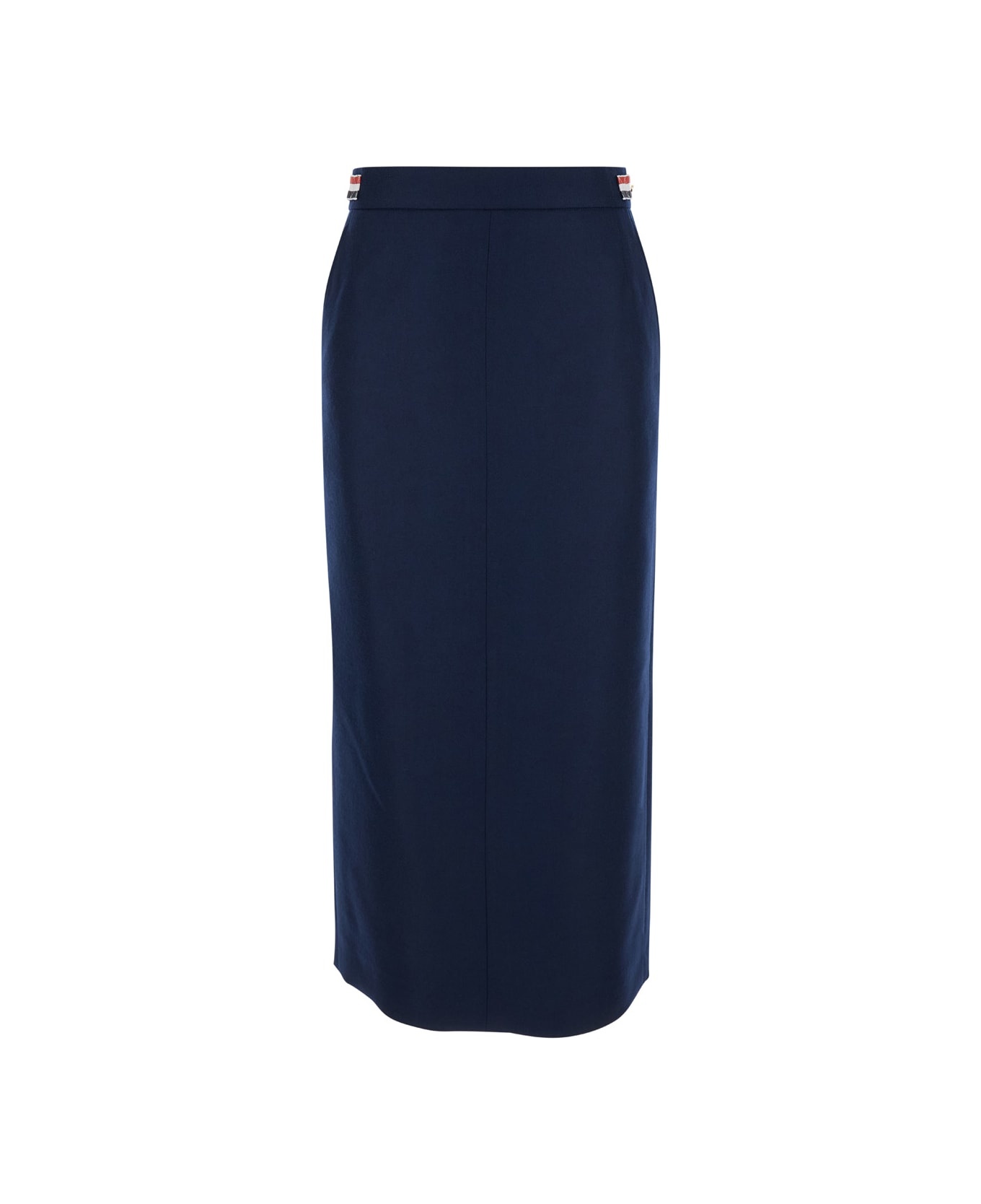 スカート THOM BROWNE CALF LEGTH SIDE TAB SKIRT IN SOLID WOOL TWILL THOM BROWNE - Women Calf Legth Side Tab Skirt In Solid Wool
