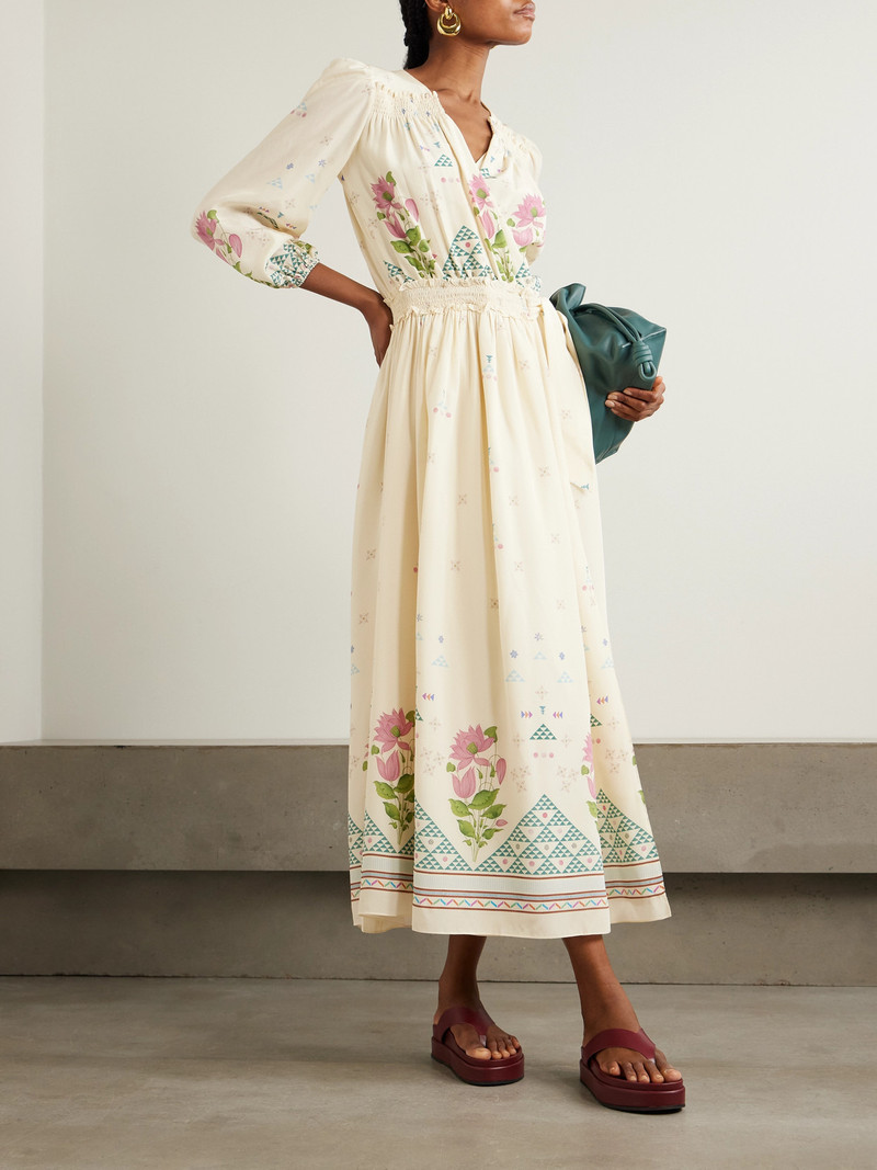 EMPORIO SIRENUSE Lavinia Belted Floral-print Silk Crepe De Chine Wrap Maxi Dress outlook