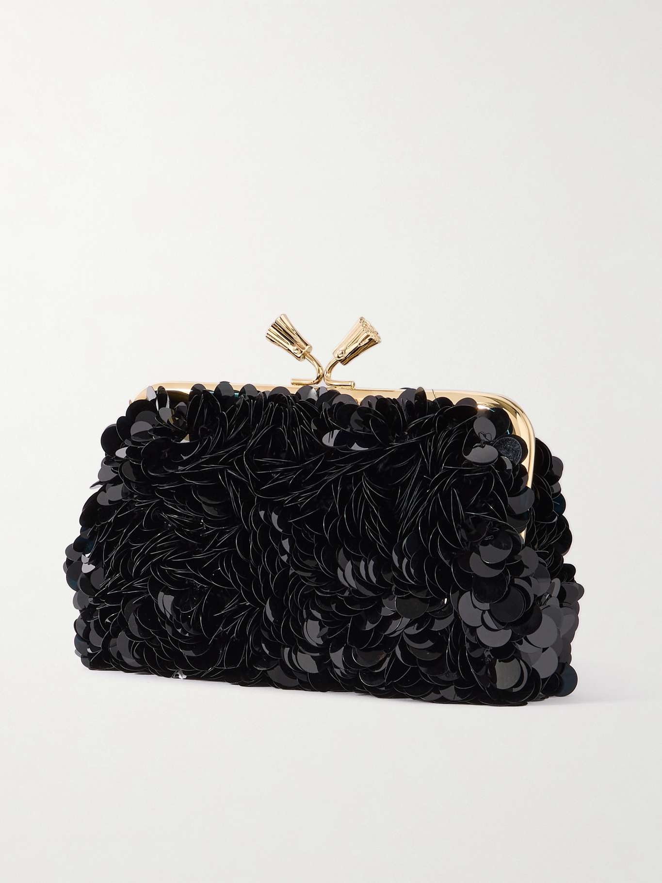 Maud paillette-embellished recycled-satin clutch - 3