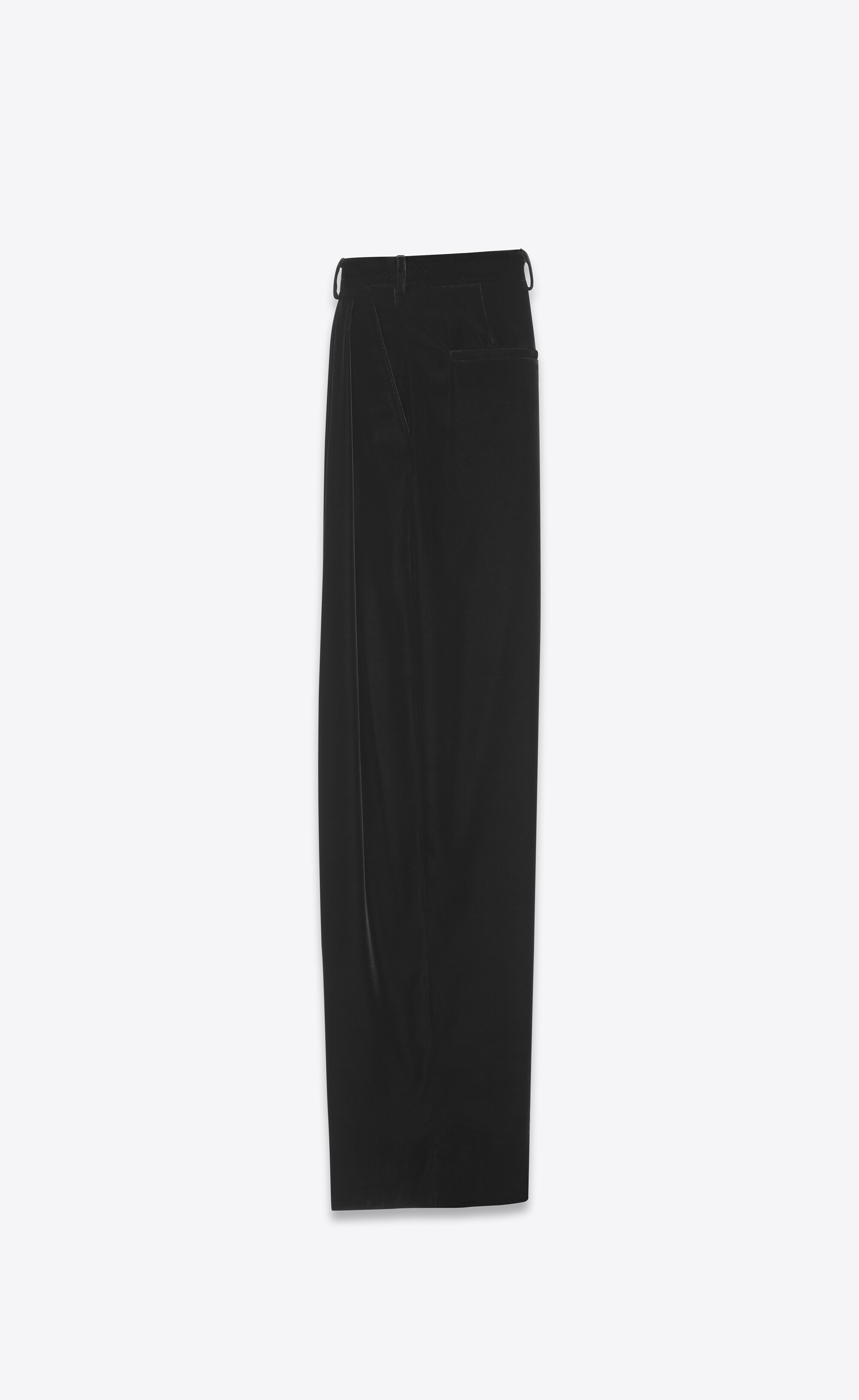 wide-leg pants in silk velvet - 2