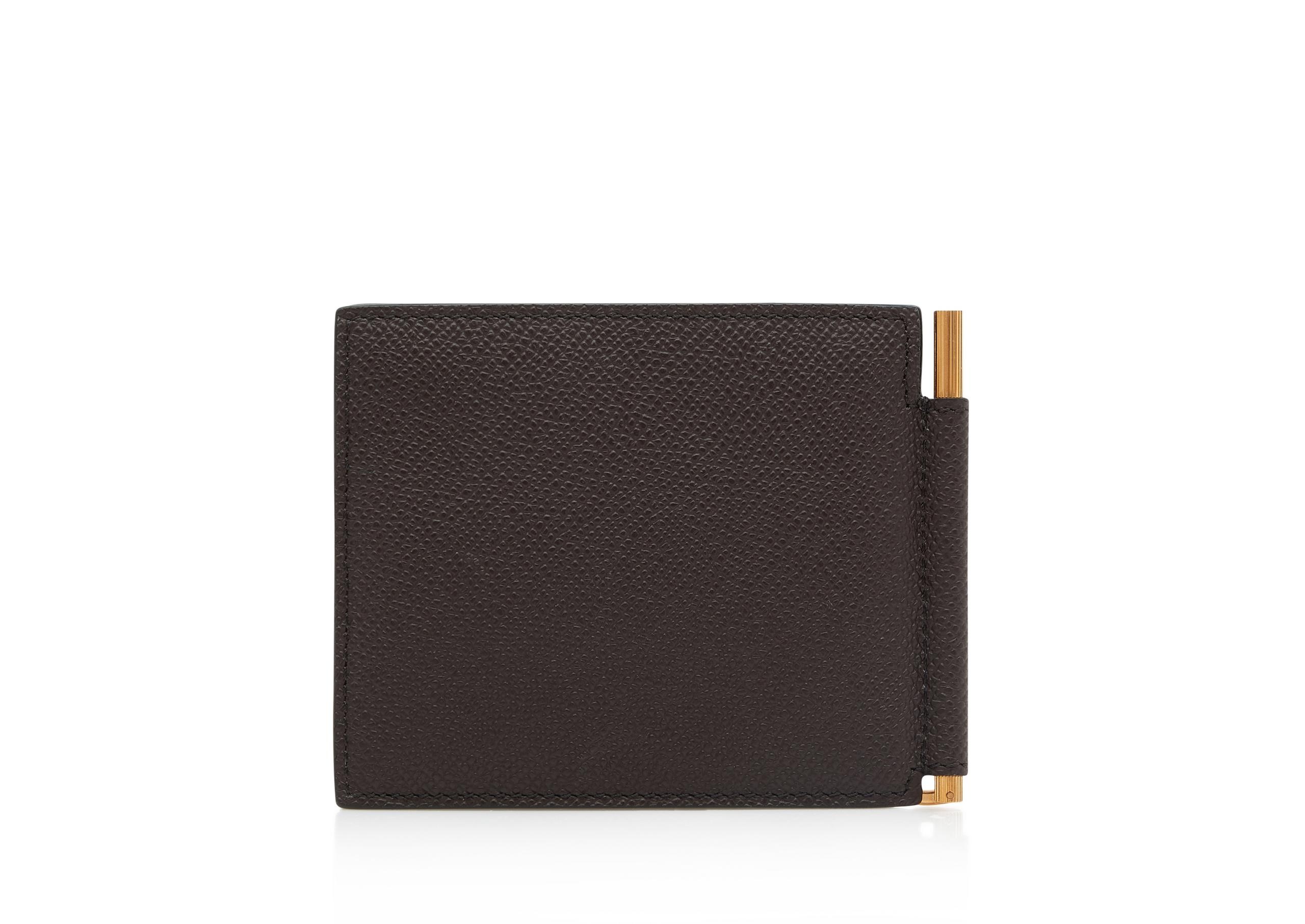 SMALL GRAIN LEATHER MONEY CLIP WALLET - 3